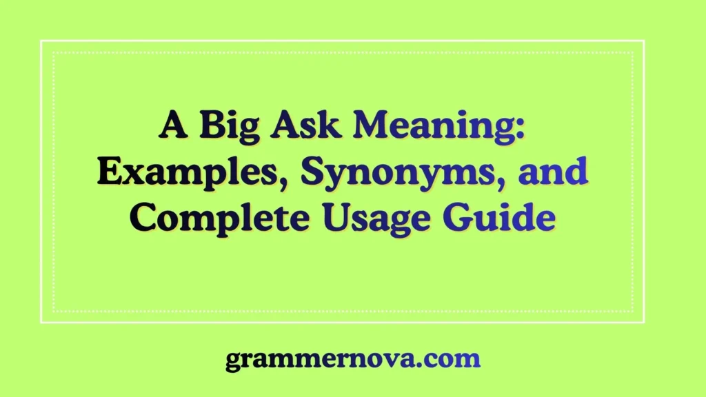 A Big Ask Meaning: Examples, Synonyms, and Complete Usage Guide
