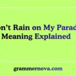 Don’t Rain on My Parade Meaning Explained
