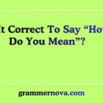 Is It Correct To Say “How Do You Mean”?
