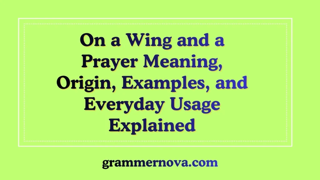 On a Wing and a Prayer Meaning, Origin, Examples, and Everyday Usage Explained