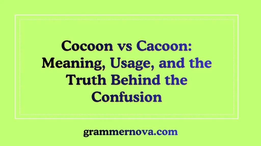 Cocoon vs Cacoon: Meaning, Usage, and the Truth Behind the Confusion
